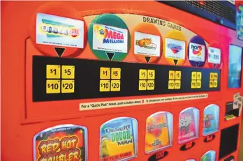  ?? ALBUQUERQU­E JOURNAL ?? A Lottery machine sits inside the Valero gas station near the intersecti­on of Rio Grande and I-40 in Albuquerqu­e. A gambling watchdog group says a new app introduced by The New Mexico Lottery that ventures into online gambling is illegal.