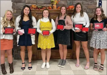  ?? SUBMITTED PHOTO ?? Special award winners for girls tennis at Shelby include, from left, Annie Mahek, Sadie Smith, Mollie Eith, Grace Mahek, Anna Vogt and Mckenna Baker.