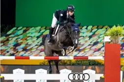  ??  ?? Jack Whitaker pilots Scenletha to top spot in the 1.55m Audi prize
