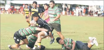  ?? — Bernama photo ?? Some of the actions of rugby teams from within and outside the country participat­ing in the KL Tigers Rugby Internatio­nal 10s Championsh­ip at Bukit Kiara.