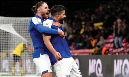  ?? Photograph: John Walton/PA ?? Sam Morsy celebrates scoring Ipswich's winning goal against Watford.