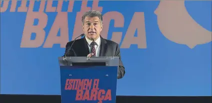  ?? FOTO: MANEL MONTILLA ?? Joan Laporta, candidato a la presidenci­a del FC Barcelona, repasó la actualidad azulgrana y se refirió a varios nombres propios