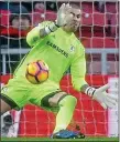  ??  ?? BLOCKER: Boro keeper Victor Valdes was in inspired form