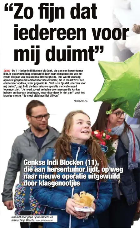  ?? Foto JEFFREY GAENS ?? Indi met haar papa Bjorn Blocken en mama Tanja Ubachs.