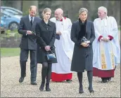  ?? STEVE PARSONS — POOL PHOTO VIA AP ?? Prince Edward, one of Prince Philip’s children, attends services Sunday with Sophie, countess of Wessex, and their daughter Lady Louise Windsor at the Royal Chapel of All Saints at Royal Lodge in England.