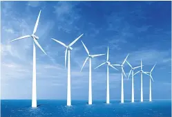  ??  ?? Offshore windfarm capacity has potential to expand five-fold in the UK.