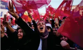  ?? Photograph: Francisco Seco/AP ?? Supporters of President Recep Tayyip Erdoğan at a campaign rally in Istanbul on 26 May.