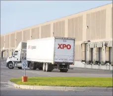  ?? Hearst Connecticu­t Media file photo ?? An XPO Logistics truck in November outside the Long Beach Boulevard warehouses in Stratford, leased by Amazon for a new distributi­on center.