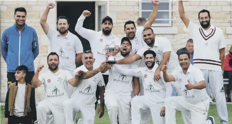  ??  ?? Barnack celebrate their John Wilcox Trophy triumph.