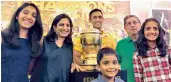  ??  ?? Rupa Gurunath (second from left) with MS Dhoni and N. Srinivasan.