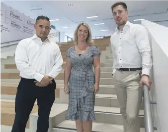  ?? Antonie Robertson / The National ?? From left, Robert Walsh, Andrea Higgins and Sean Gavin want to help teachers to cope better with the transition to life in the UAE, including the financial challenges