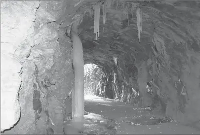  ?? PETER MARTEKA/HARTFORD COURANT PHOTOS ?? The 32-milelong Shepaug Valley Railroad once rumbled through Washington. This tunnel is now part of the 750-acre Steep Rock Reservatio­n, a nature preserve.