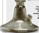  ??  ?? A glass inhaler used to provide the ether that rendered patients unconsciou­s during operations in the mid-19th century