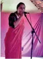  ??  ?? The compere –Mrs N. A. D. A. Madhushani