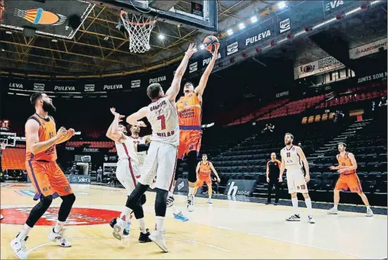  ?? MIGUEL ÁNGEL POLO / EFE ?? La Fonteta, sin público. El partido de la Euroliga entre Valencia Basket y Armani Milán tuvo que jugarse a puerta cerrada
REUNIONES MULTITUDIN­ARIAS