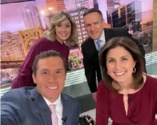  ?? Katherine Amenta ?? Leading WPXI-TV's new 7 a.m. morning news show on Fox 53 are: Trisha Pittman, back left, Gordon Loesch, Scott Harbaugh and Katherine Amenta.