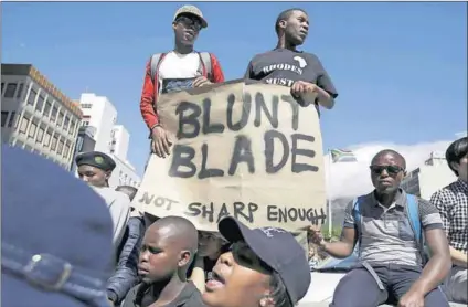  ?? Photo: Mark Wessels /Reuters ?? Blunt: Much of the ire of the university students protesting fee hikes all over the country is aimed at the laissez faire attitude of the country’s higher education minister, Blade Nzimande.