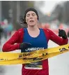  ?? JOSEPH JOHNSON/STUFF ?? Alice Mason wins the Christchur­ch marathon in 2019, the last time the event was held.