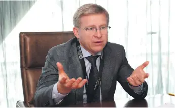  ?? Pawan Singh / The National ?? Vadim Yakovlev says Gazprom and Mubadala are talking of a Russian venture