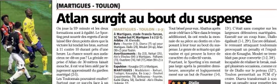  ?? (Photo Valérie Le Parc) ?? Les Toulonnais (ici Diallo contre Nice) peuvent de nouveau regarder vers le haut du classement.
