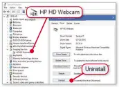  ??  ?? You can force Windows to update your webcam’s driver by uninstalli­ng the current version then scanning for hardware changes