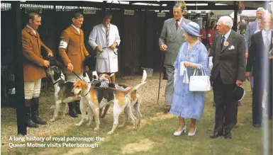  ??  ?? A long history of royal patronage: the Queen Mother visits Peterborou­gh