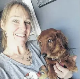  ?? CONTRIBUTE­D ?? Lynn Davis, president of Atlantic Canadian Dachshund Rescue (ACDR), adopted Pumpkin out of an overbreedi­ng situation.