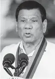  ??  ?? DUTERTE