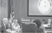  ?? SUSAN STOCKER/SOUTH FLORIDA SUN SENTINEL ?? U.S. Reps. Ted Deutch, from left, Debbie Wasserman Schultz and Alcee Hastings, pictured here at a 2019 congressio­nal hearing in Fort Lauderdale, say they have “grave concerns” about the way Gov. Ron DeSantis is going about reopening Florida from coronaviru­s-caused closures.