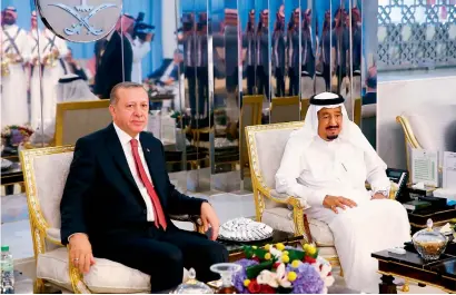  ?? AFP ?? Tayyip Erdogan during a meeting with King Salman in Jeddah on Sunday. —