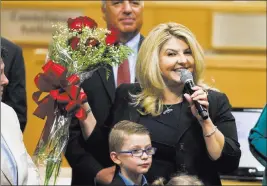  ?? Erik Verduzco ?? Las Vegas Review-journal @Erik_verduzco Michele Fiore speaks after being sworn into office Wednesday at Las Vegas City Hall.