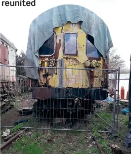  ?? Stephen Chambers ?? The extent of the work still to be done to DMBT No. 13003 can be seen in this exterior view at the vehicle’s current home in Kent, where it will shortly be joined by fellow DBMT No. 13004.