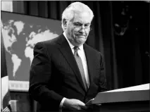  ?? ASSOCIATED PRESS ?? SECRETARY OF STATE REX TILLERSON steps away from the podium after speaking at the State Department in Washington Tuesday.