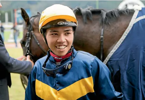  ?? PHOTO: MAARTEN HOLL/FAIRFAXNZ ?? Jockey Racha Cuneen went one better this year when his mount Signify won the Telegraph at Trentham yesterday.