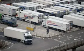  ?? Photograph: Ben Stansall/AFP/ Getty Images ?? Lorries queueing at the Port of Dover. ‘Ministers are no longer bothering to offer the false hope of a relatively frictionle­ss trade agreement with the EU.’