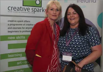  ??  ?? Jacqui Taaffe, JT Coaching with Fiona Pepper, One4All at the Network Ireland Louth February Event, Member Spotlight and discussion on Business Woman of the Year Awards at Creative Spark, Dundalk.
