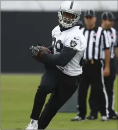  ??  ?? Oakland Raiders’ Amari Cooper runs during NFL football practice on Tuesday, at the team’s training facility in Alameda. AP PHOTO/BEN MARGOT