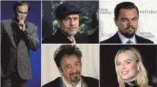  ?? FOTO: CHRIS PIZZELLO ?? Quentin Tarantino (links), Brad Pitt, Leonardo DiCaprio (1. Reihe oben), Al Pacino und Margot Robbie werden erwartet.