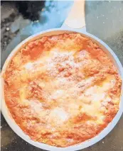  ?? ?? Oven-ready lasagna noodles are cooked in marinara on the stovetop with three cheeses in this one-pot pasta dish.