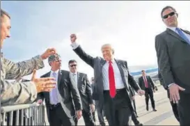  ?? REUTERS ?? US President Donald Trump at a rally in Pennsylvan­ia to mark his first 100 days in office.