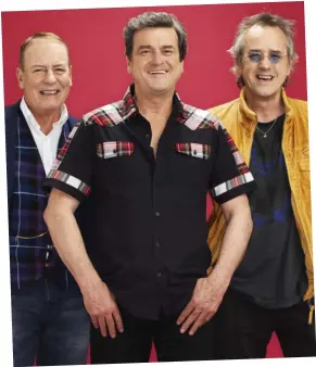  ??  ?? Reunited: Alan Longmuir, Les McKeown and Stuart ‘Woody’ Wood