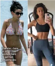  ??  ?? The star – here in 2010 – has worked hard to get her amazing abs