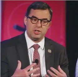  ?? Getty Images/tns ?? House Freedom Caucus member, Rep. Justin Amash (R-mich.), speaks during an interview at the W Hotel in Washington, D.C., in April 2017.