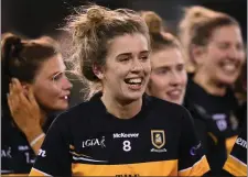  ??  ?? Marie O’Callaghan is a picture of happiness at the end of the AllIreland Club Final win for Mourneabbe­y