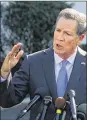  ??  ?? Gov. John Kasich, R-Ohio, met with Health and Human Services Secretary Tom Price to discuss continuing health care for low-income Americans.