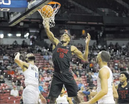  ?? Erik Verduzco ?? Las Vegas Review-journal @Erik_verduzco Forward Shakur Juiston averaged 14.6 points and 10.0 rebounds while shooting 63.9 percent for the Rebels in 2017-18.