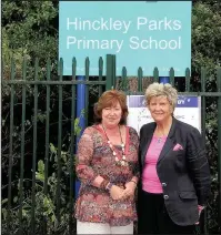  ??  ?? Councillor Jan Kirby and Rosemary Wright, who are campaignin­g for the old Holliers Walk School to be retained as a primary following the relocation of pupils and staff to the former Mount Grace site now renamed Hinckley Parks Primary School