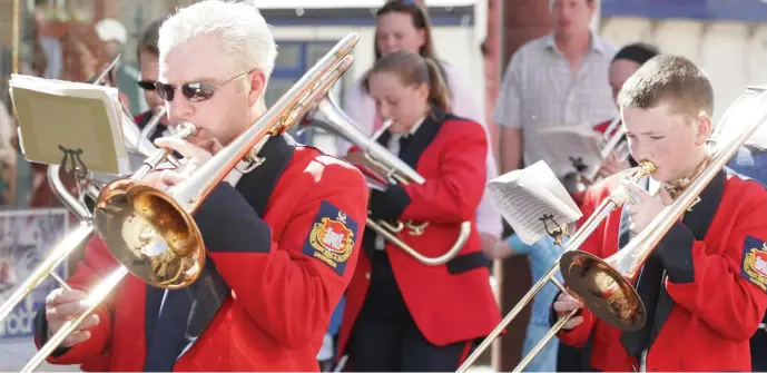  ??  ?? The Drogheda Brass Band playing in St Olivers Procession