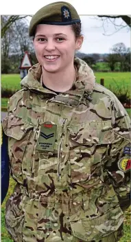  ??  ?? Confidence boost: Cadet Catherine Heasman