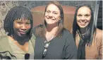  ?? Picture: GILLIAN McAINSH ?? SANTA'S LITTLE HELPERS: Kelly staff, from left, Zukhanye Ngetu, Nicola Monsma and Alex Zehmke supported a music trivia night in aid of Santa's Shoebox at the Grand Hotel last weekend